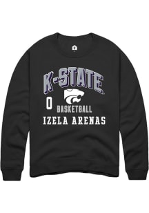 Izela Arenas K-State Wildcats Mens Black NIL Arch Logo Player Crew