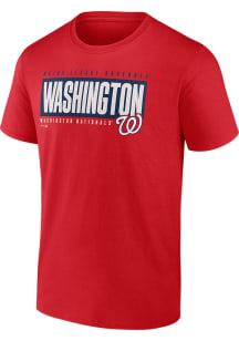 Washington Nationals Red Blocked Out Short Sleeve T Shirt