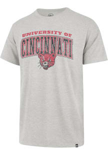 47 Cincinnati Bearcats Grey Dome Over Vault Bearcat Head Short Sleeve Fashion T Shirt