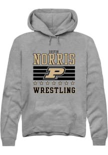 Dustin Norris Purdue Boilermakers Mens Grey NIL Striped Player Hood