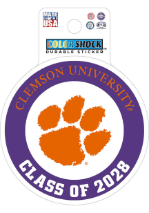 Clemson Tigers Class of 2028 Durable Stickers - Orange