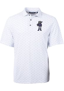 Cutter and Buck TCU Horned Frogs Mens White Tile Print Short Sleeve Polo