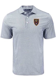 Cutter and Buck Real Salt Lake Mens Black Pike Diamond Dot Short Sleeve Polo