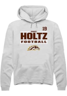 Vance Holtz Western Michigan Broncos Mens White Football NIL Stacked Box Player Hood