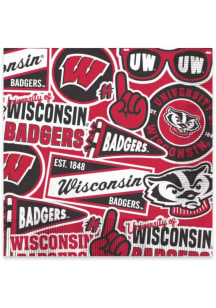 Fan Frenzy Gifts Set Di 2 Decorazioni Per Albero Wisconsin Badgers - Palline Circolari Con Logo Ufficiale, Colore Argento, 7,6 Cm