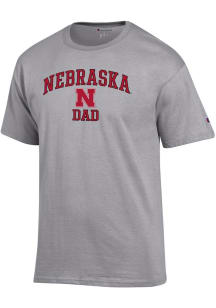Champion Nebraska Cornhuskers Grey Arch Logo Dad Jersey Short Sleeve T Shirt