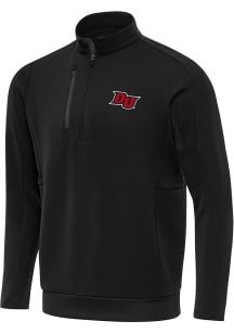 Antigua Drury Panthers Mens Black Generation Long Sleeve Qtr Zip Pullover