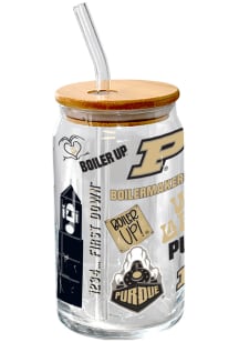 Purdue Boilermakers 16oz Local Glass Can Pint Glass - White