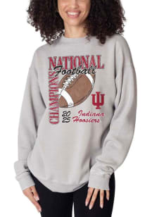 Indiana Hoosiers Womens Grey 2025 College Football National Champions Campus Crew Sweatshirt