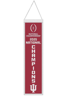 Indiana Hoosiers 2025 National Champs 8x32 Wool Banner - Crimson
