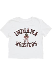 Blue 84 Indiana Hoosiers Womens White Bag of Tricks Jr Soft Short Sleeve T-Shirt