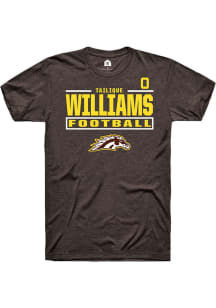 Tailique Williams Western Michigan Broncos Brown Football NIL Stacked Box Short Sleeve Player T Sh..