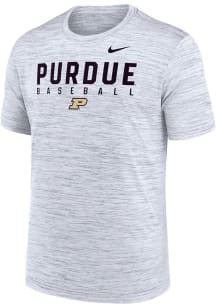 Nike Purdue Boilermakers White DriFit Baseball Short Sleeve T Shirt