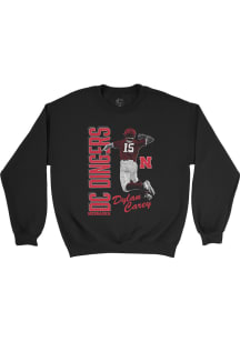 Dylan Carey  Campus Ink Nebraska Cornhuskers Youth Black DC Dingers Long Sleeve Crew Sweatshirt