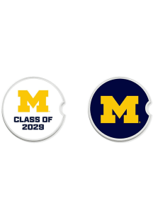 Michigan Wolverines Class of 2029 Set of 2 Car Coaster - White