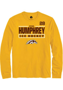 Ryan Humphrey Western Michigan Broncos Gold NIL Stacked Box Long Sleeve Player T Shirt