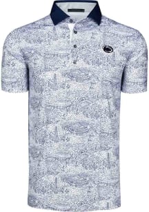 Greyson Penn State Nittany Lions Mens White Custom Scenic Short Sleeve Fashion Polo