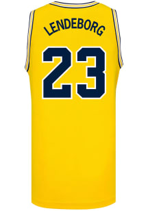 Yaxel Lendeborg   Michigan Wolverines Yellow NIL Name And Number Jersey