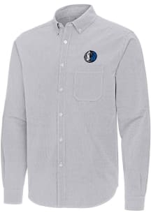 Antigua Dallas Mavericks Mens Ash Alternate Porter Long Sleeve Dress Shirt