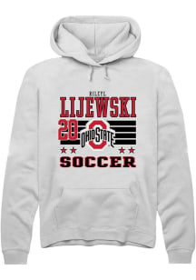 Rileyl Lijewski Ohio State Buckeyes Mens White NIL Striped Player Hood