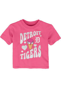 Detroit Tigers Infant Girls Ice Cream Team Short Sleeve T-Shirt Pink