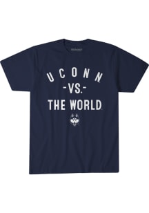 BreakingT UConn Huskies Navy Blue vs. The World Short Sleeve Fashion T Shirt