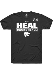 Tess Heal K-State Wildcats Black NIL Stacked Box Short Sleeve Player T Shirt