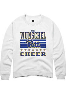 Madi Wunschel Pitt Panthers Mens White NIL Striped Player Crew