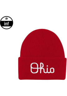 LogoFit Ohio State Buckeyes INF Northpole Cuffed Baby Knit Hat - Red