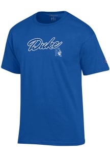Champion Duke Blue Devils Blue Script Team Name Short Sleeve T Shirt