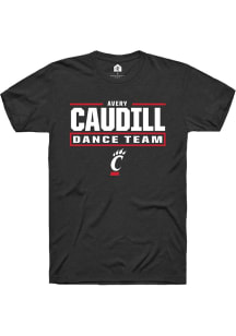 Avery Caudill Cincinnati Bearcats Black NIL Stacked Box Short Sleeve Player T Shirt