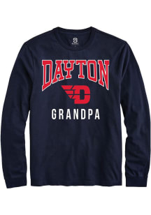 Summit Sportswear Dayton Flyers Navy Blue Grandpa Long Sleeve T Shirt