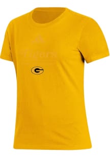 Adidas Grambling State Tigers Womens Gold Heat Seal Fresh Short Sleeve T-Shirt