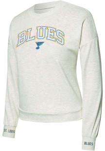Concepts Sport St Louis Blues Womens White Heather Crew Sweatshirt