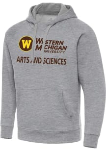 Antigua Western Michigan Broncos Mens Grey Heather Western Michigan Arts and Sciences  Victory Lon..