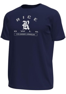 Under Armour Rice Owls Navy Blue Name Tech Stretch Short Sleeve T Shirt