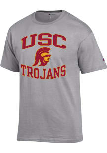 Champion USC Trojans Grey Arched Name Mascot Short Sleeve T Shirt
