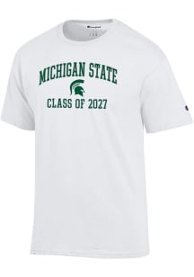 Champion Michigan State Spartans White Font Class of 2027 Jersey Short Sleeve T Shirt