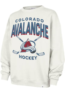 47 Colorado Avalanche Womens White Arch Cloud Crew Sweatshirt