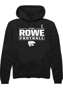 Jayden Rowe K-State Wildcats Mens Black Football NIL Stacked Box Player Hood