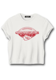Junk Food Clothing Kansas City Chiefs Womens White Repeat Baby Short Sleeve T-Shirt