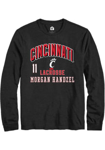 Morgan Handzel Cincinnati Bearcats Black NIL Arch Logo Long Sleeve Player T Shirt