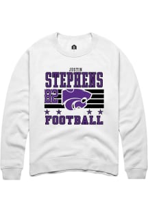 Justin Stephens K-State Wildcats Mens White Football NIL Striped Player Crew