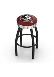 Florida State Seminoles 3 Ring Chrome Seat Pub Stool - Black