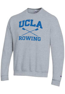 Champion UCLA Bruins Mens Grey Rowing Icon Powerblend Long Sleeve Crew Sweatshirt