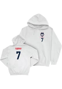 Jacob Furphy UConn Huskies Mens White NIL Logo Player Hood