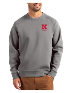 Cutter and Buck Nebraska Cornhuskers Mens Graphite Alumni Roam Long Sleeve Crew Sweatshirt