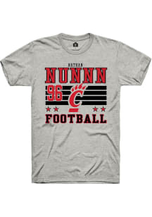 Nathan Nunnn Cincinnati Bearcats Ash Football NIL Striped Short Sleeve Player T Shirt