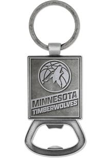 Minnesota Timberwolves Double Sided Pewter Bottle Opener Keychain - Grey