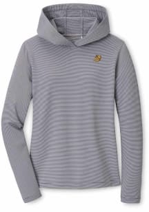 Peter Millar Rowan University Womens Charcoal Pine Sugar Stripe Hooded Sweatshirt